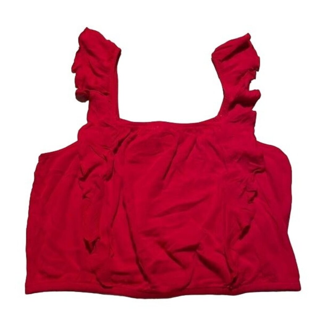 Red Crop Top by Pink Rose L Boho Bright New